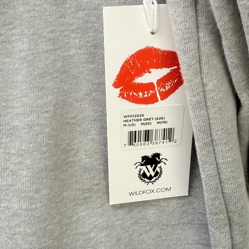 NEW Wildfox Womens Medium Sweatshirt Heather Grey Après Ski Cute Hygge Nordic - Picture 5 of 6